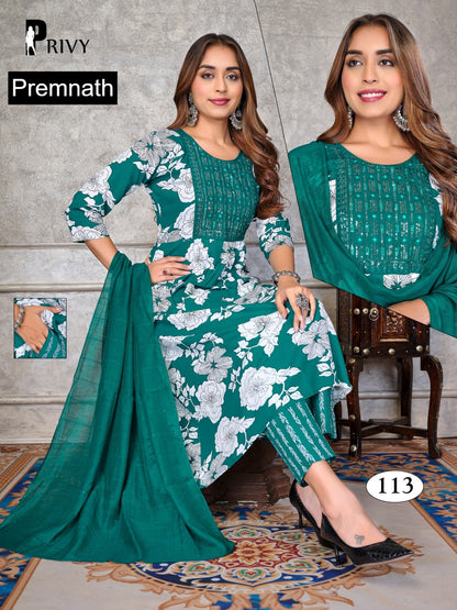 Privy 1308 Premnath Rayon Readymade Anarkali Suits Supplier India