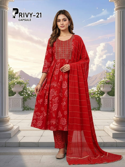 Privy Capsule Prmnt Rayon Capsule Readymade Anarkali Suits Manufacturer Gujarat