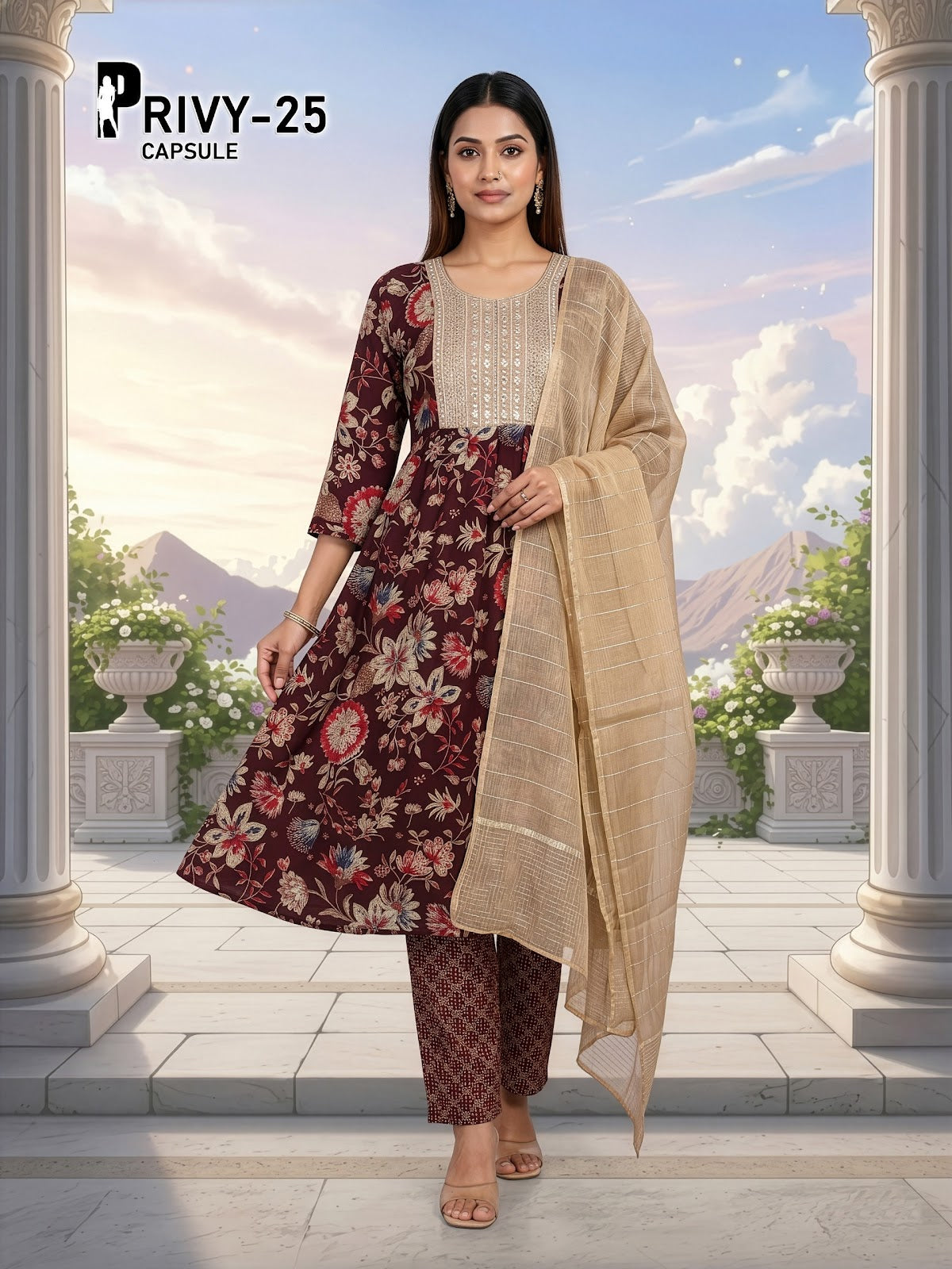 Privy Capsule Prmnt Rayon Capsule Readymade Anarkali Suits Manufacturer Gujarat