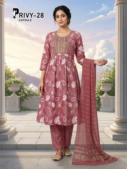 Privy Capsule Prmnt Rayon Capsule Readymade Anarkali Suits Manufacturer Gujarat