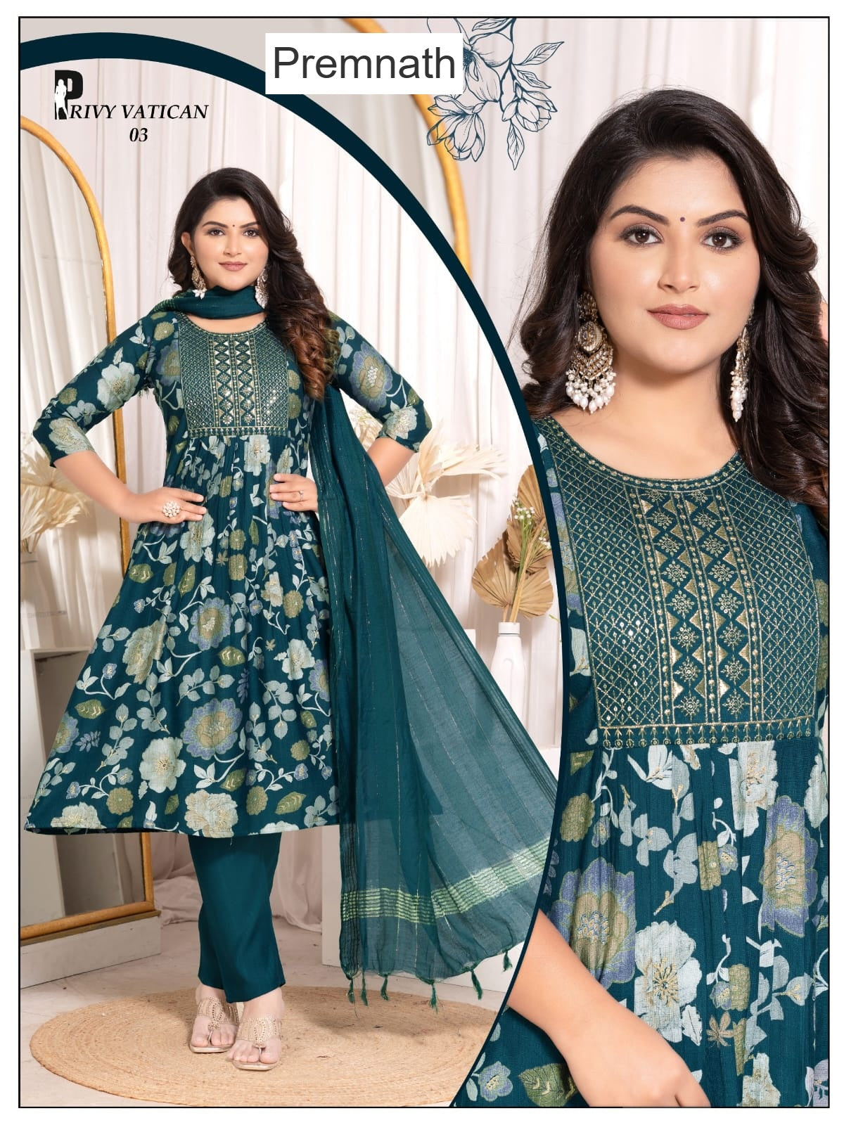 Privy Vatican Premnath Readymade Anarkali Suits Wholesaler Gujarat