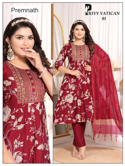 Privy Vatican Premnath Readymade Anarkali Suits Wholesaler Gujarat