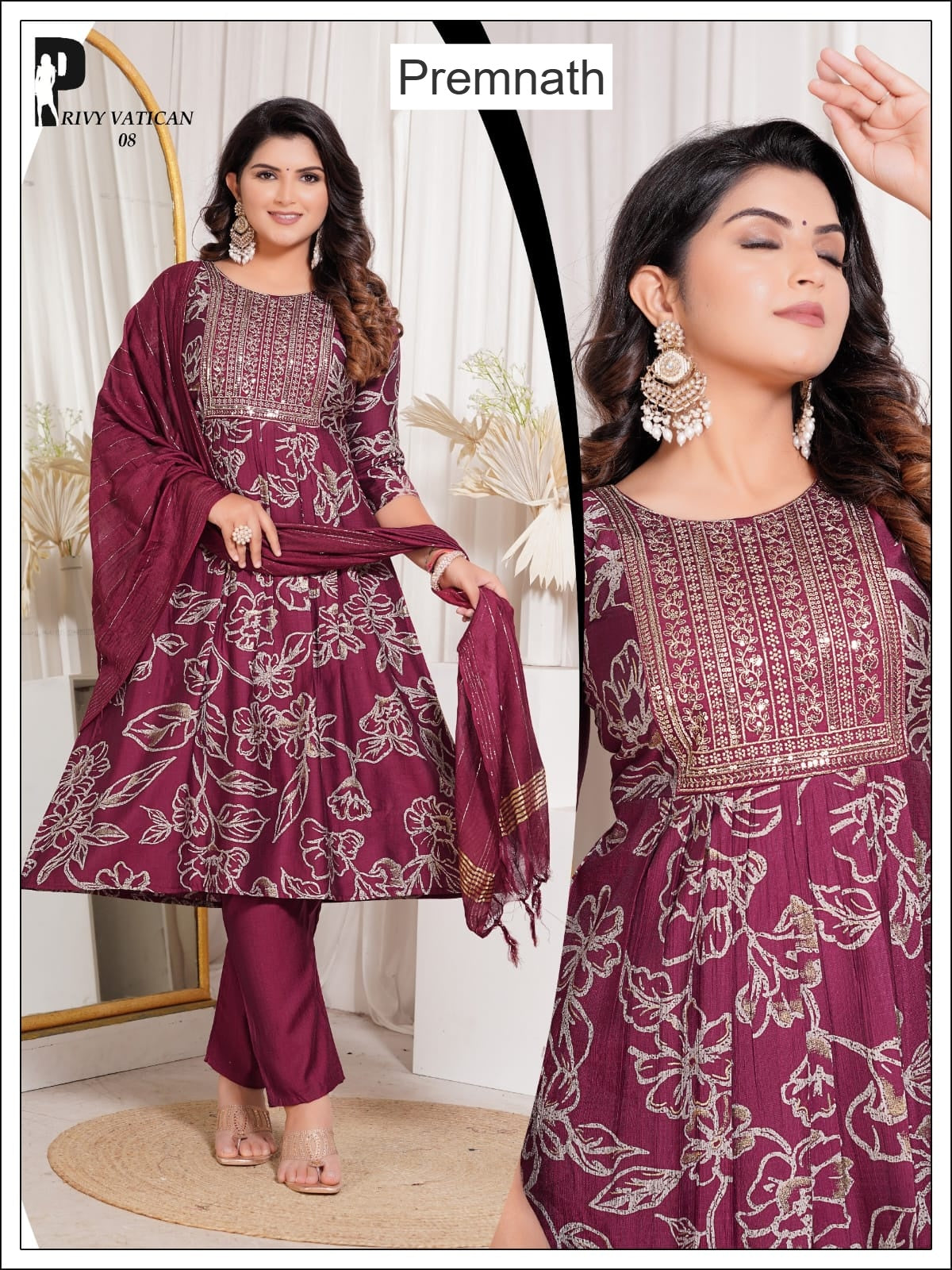 Privy Vatican Premnath Readymade Anarkali Suits Wholesaler Gujarat