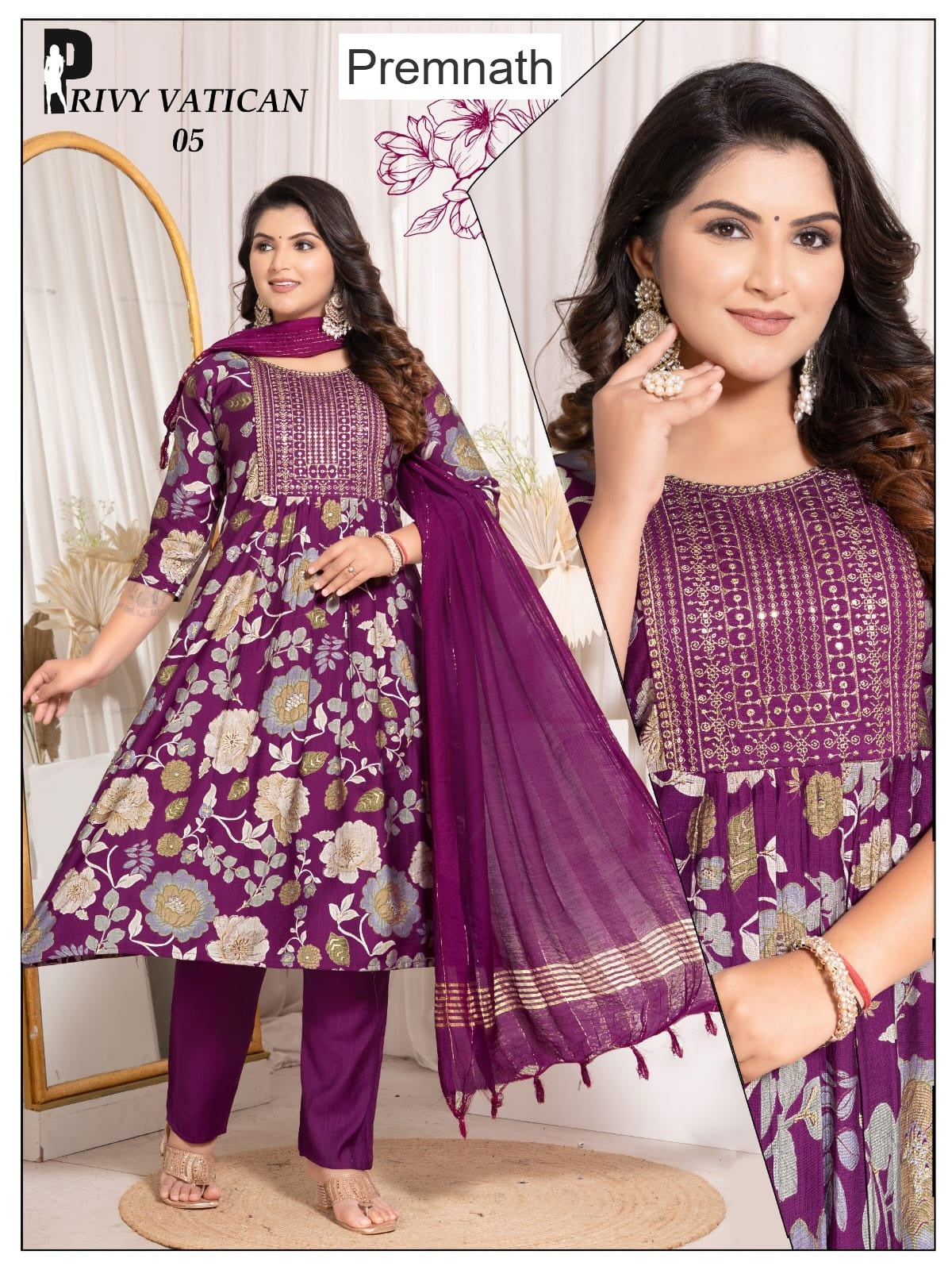 Privy Vatican Premnath Readymade Anarkali Suits Wholesaler Gujarat