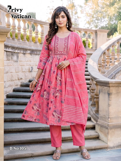 Privy Vatican Prmnt Readymade Anarkali Suits Exporter