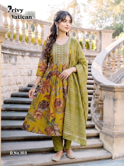 Privy Vatican Prmnt Readymade Anarkali Suits Exporter