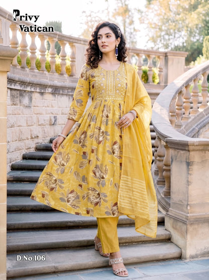 Privy Vatican Prmnt Readymade Anarkali Suits Exporter