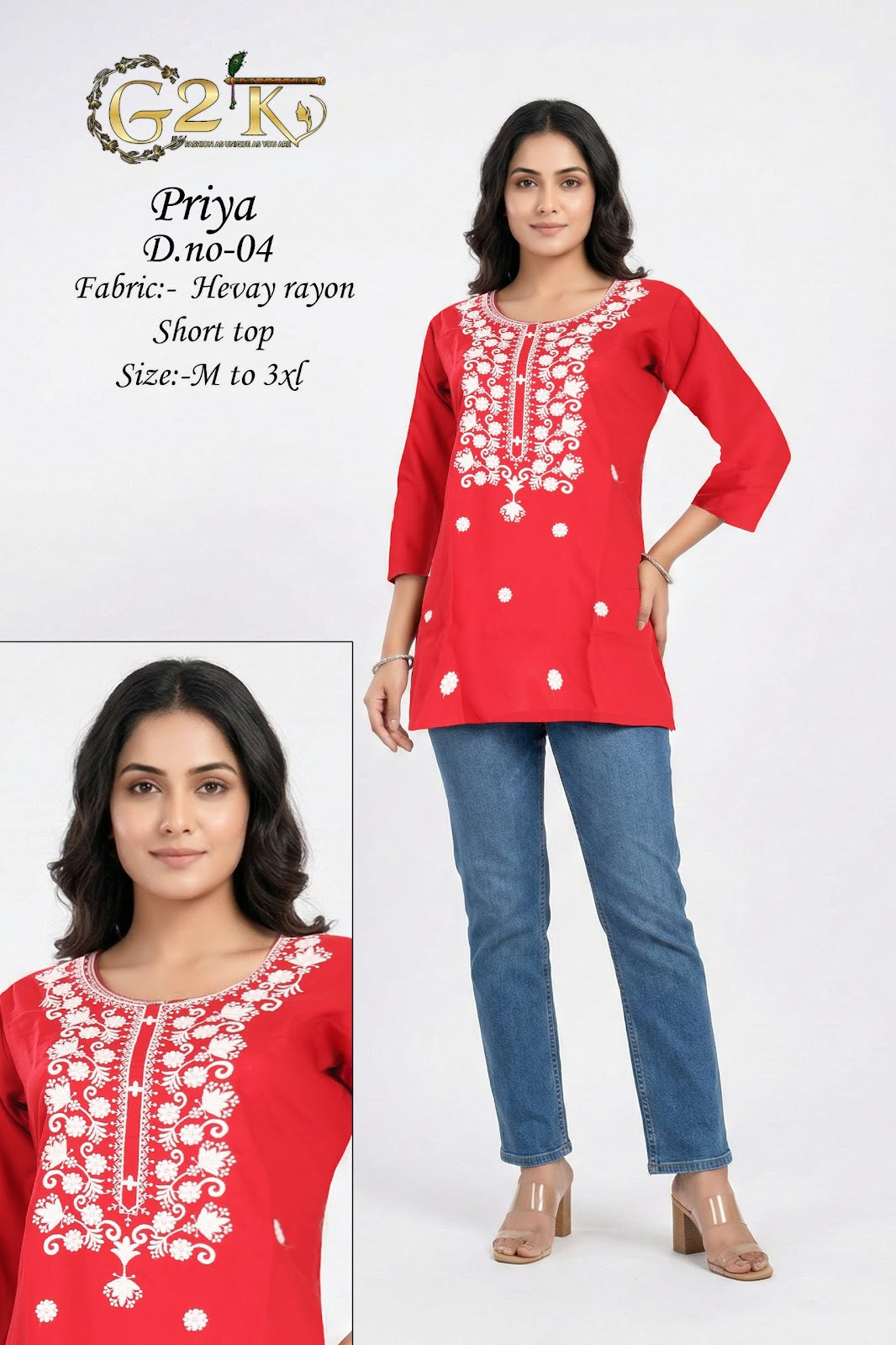 Priya G2K Reyon Short Kurtis Exporter India