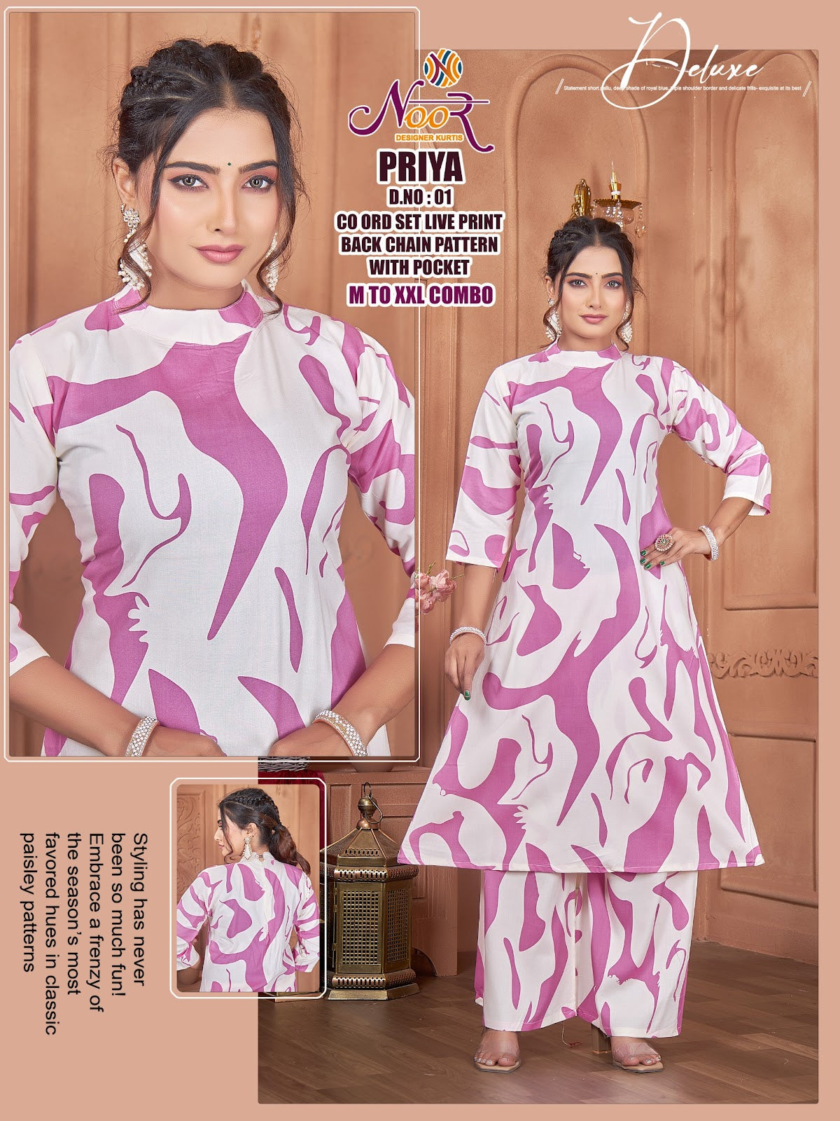 Priya Noor Liva Co Ord Set Wholesaler Ahmedabad – Kavya Style Plus