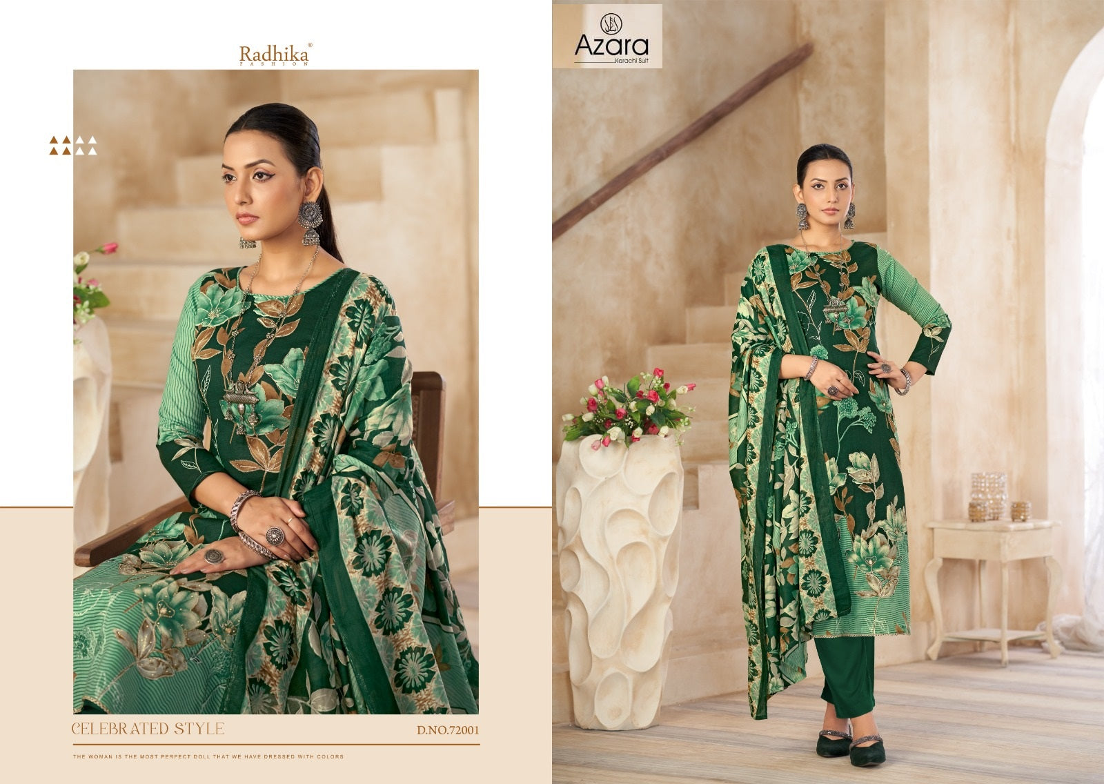 Priya Radhika Fashion Azara Lawn Cotton Karachi Salwar Suits Exporter Gujarat