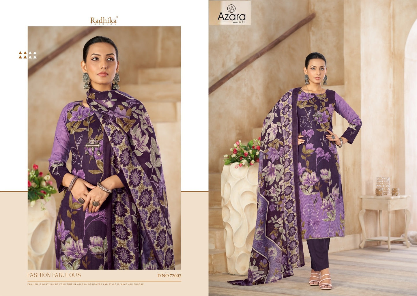 Priya Radhika Fashion Azara Lawn Cotton Karachi Salwar Suits Exporter Gujarat