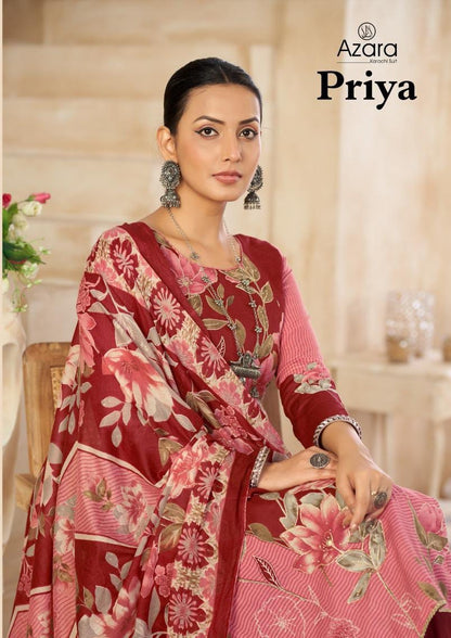 Priya Radhika Fashion Azara Lawn Cotton Karachi Salwar Suits Exporter Gujarat