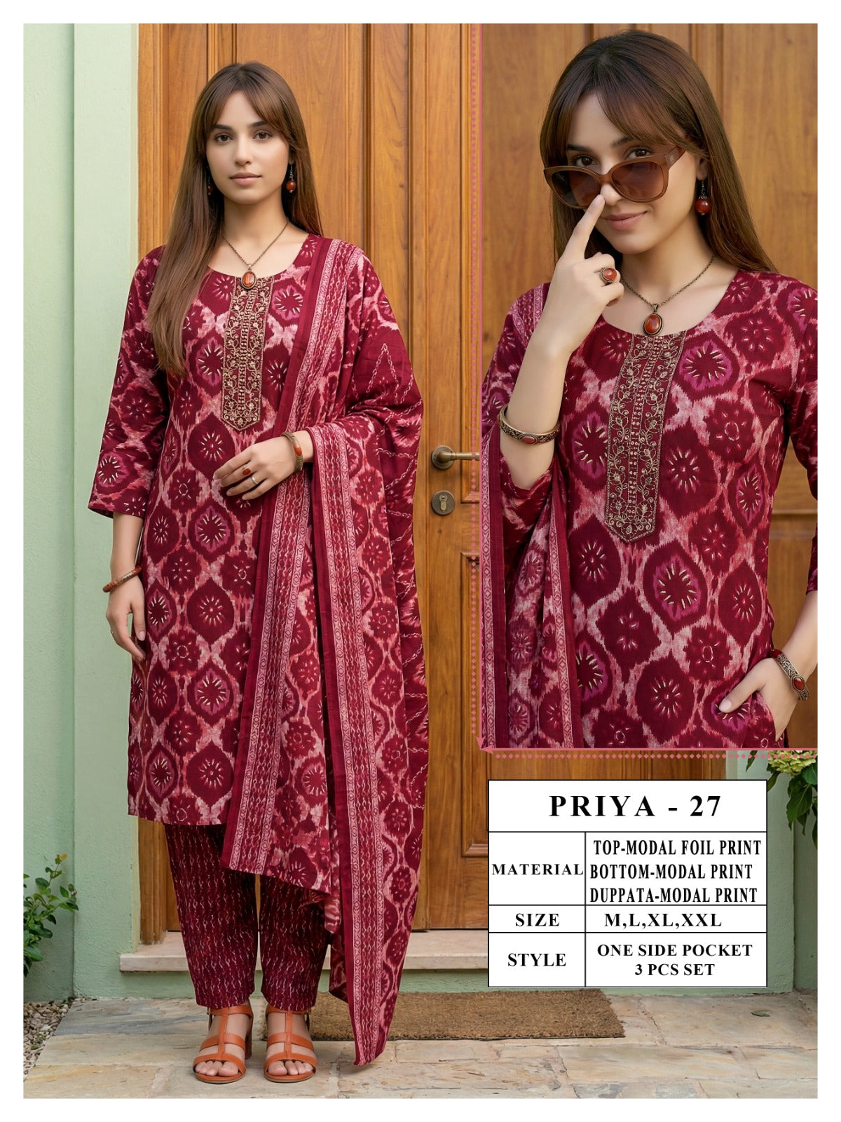 Priya Viyaa Modal Readymade Pant Style Suits Manufacturer India