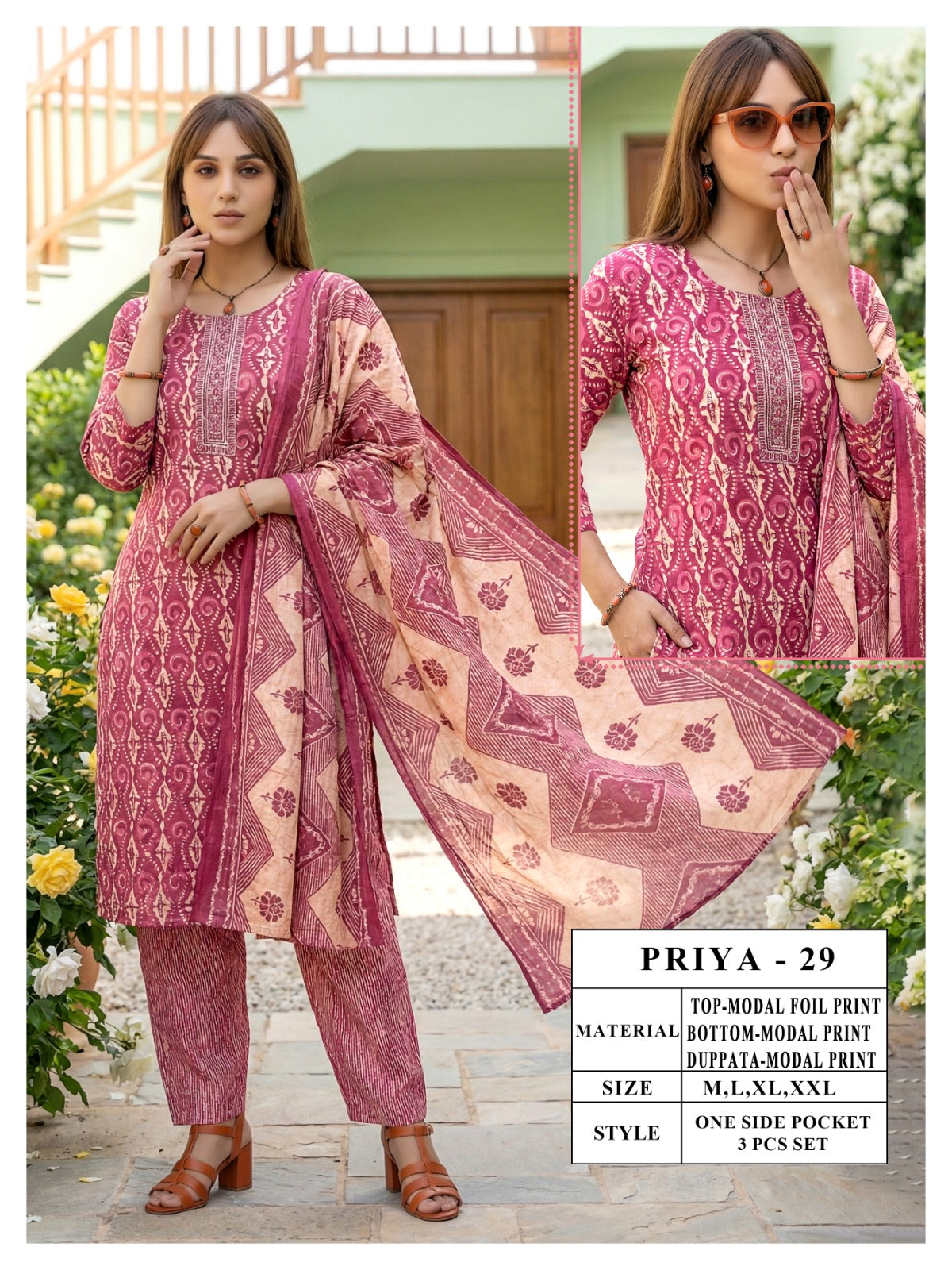 Priya Viyaa Modal Readymade Pant Style Suits Manufacturer India