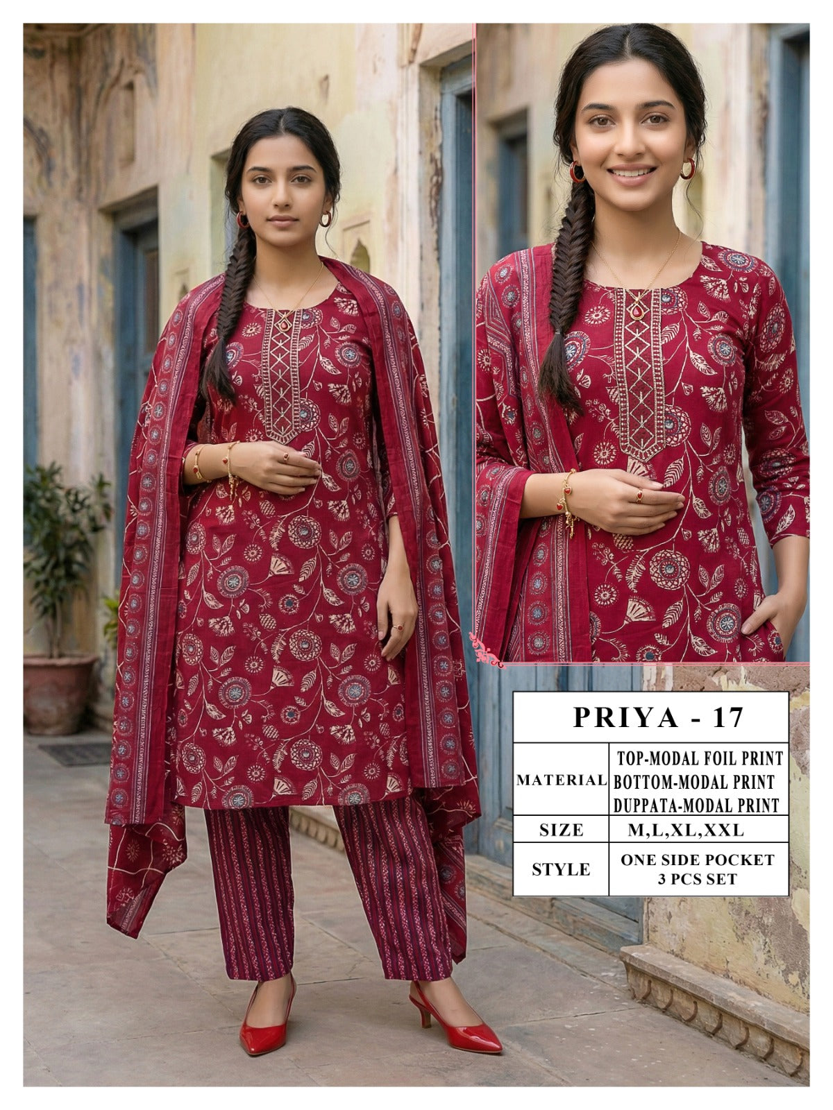 Priya Viyaa Modal Readymade Pant Style Suits Manufacturer India