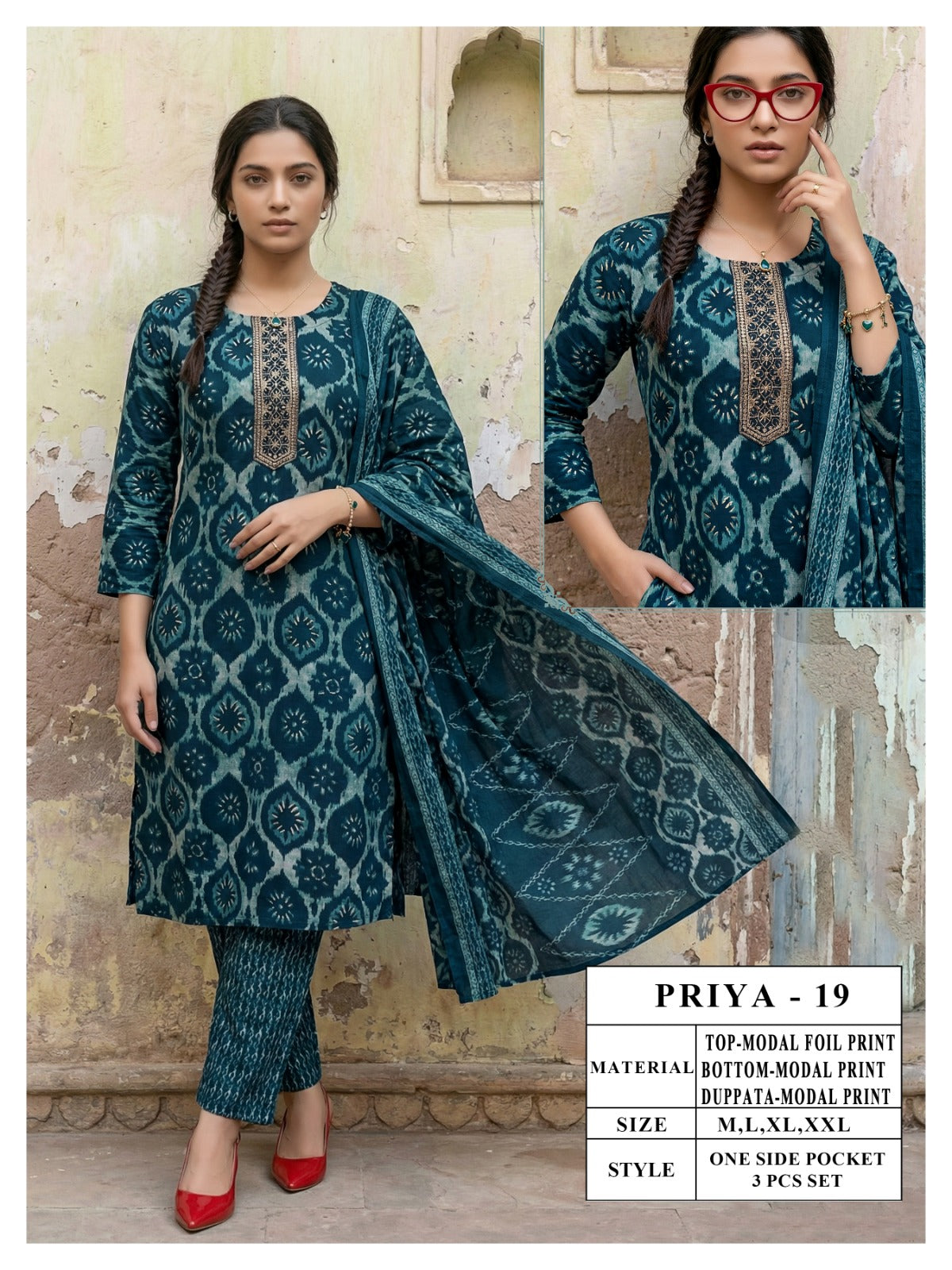 Priya Viyaa Modal Readymade Pant Style Suits Manufacturer India
