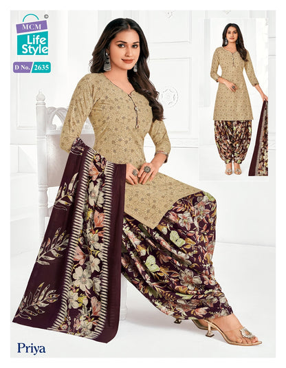 Priya Vol 26 Mcm Lifestyle Readymade Cotton Patiyala Suits Wholesale Rate