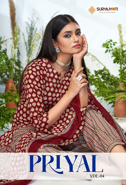Priyal Vol 4 Suryajyoti Cotton Afghani Readymade Suit Manufacturer