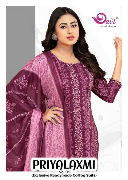 Priyalaxmi Vol 1 Devi Readymade Cotton Pant Suits Exporter India