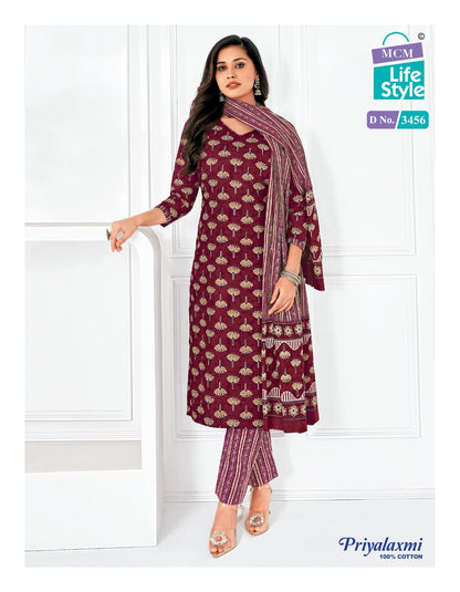 Priyalaxmi Vol 34 Mcm Lifestyle Readymade Cotton Pant Suits Wholesaler Ahmedabad