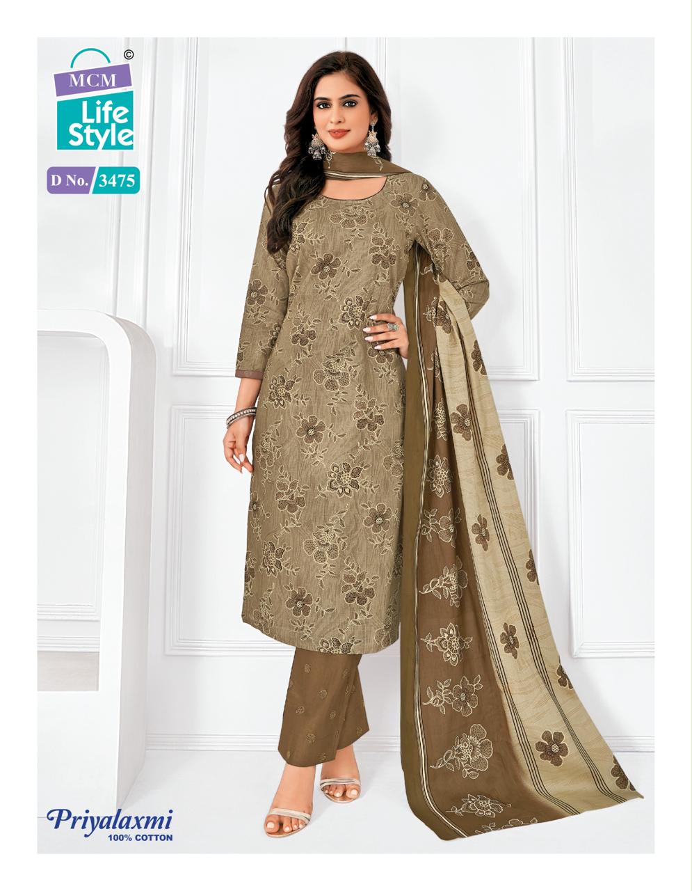 Priyalaxmi Vol 34 Mcm Lifestyle Readymade Cotton Pant Suits Wholesaler Ahmedabad