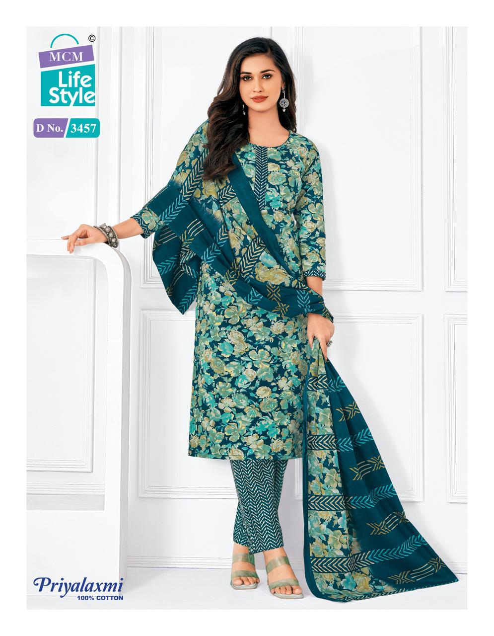 Priyalaxmi Vol 34 Mcm Lifestyle Readymade Cotton Pant Suits Wholesaler Ahmedabad