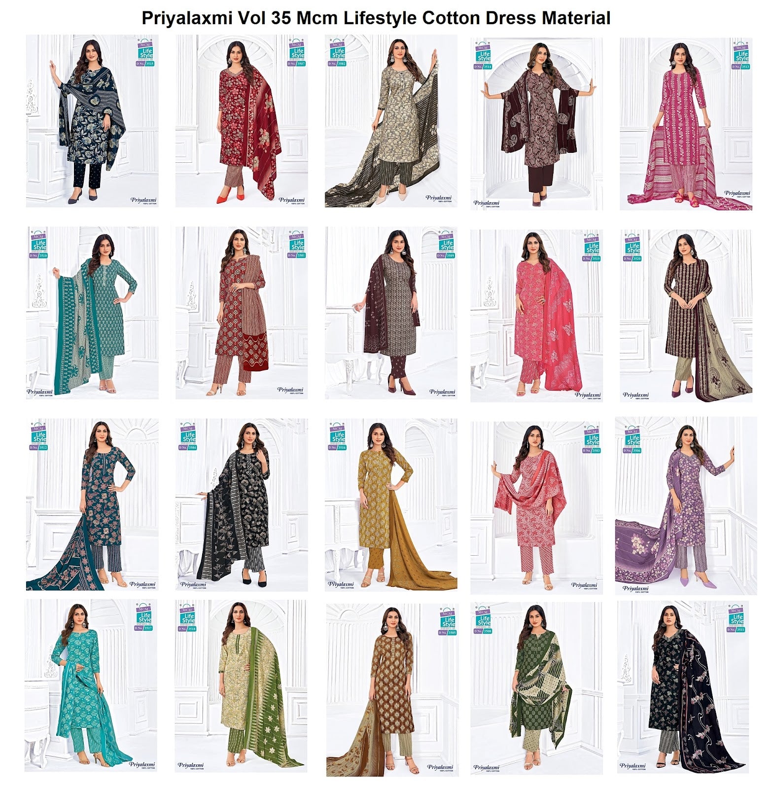 Priyalaxmi Vol 35 Mcm Lifestyle Cotton Dress Material Supplier Ahmedabad