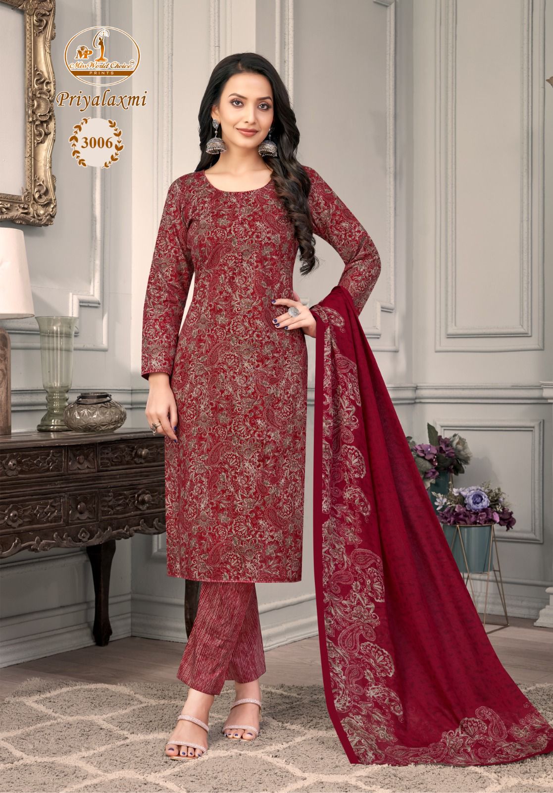 Priyalaxmi Vol 3 Miss World Choice Cotton Dress Material Manufacturer Gujarat