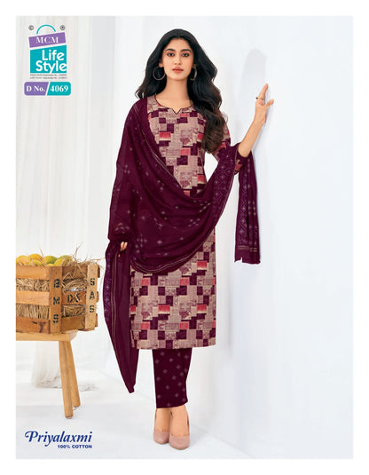 Priyalaxmi Vol 40 Mcm Lifestyle Readymade Cotton Pant Suits Manufacturer Gujarat