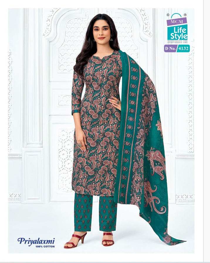 Priyalaxmi Vol 41 Mcm Lifestyle Readymade Cotton Pant Suits Manufacturer Gujarat