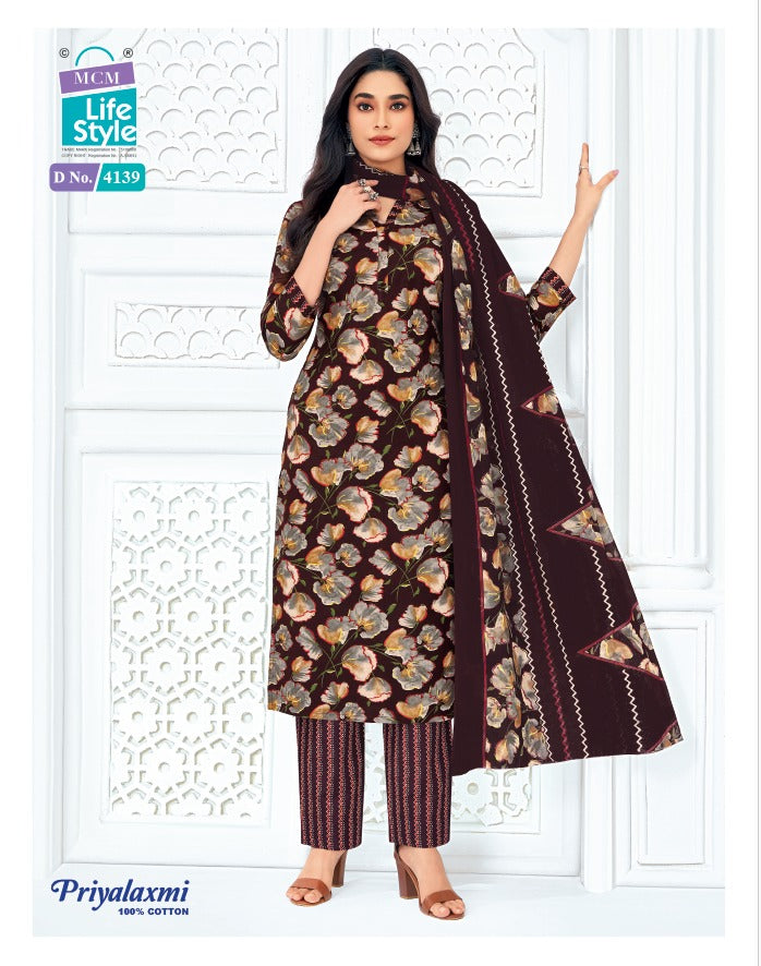 Priyalaxmi Vol 41 Mcm Lifestyle Readymade Cotton Pant Suits Manufacturer Gujarat