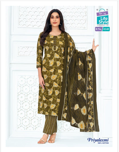 Priyalaxmi Vol 41 Mcm Lifestyle Readymade Cotton Pant Suits Manufacturer Gujarat
