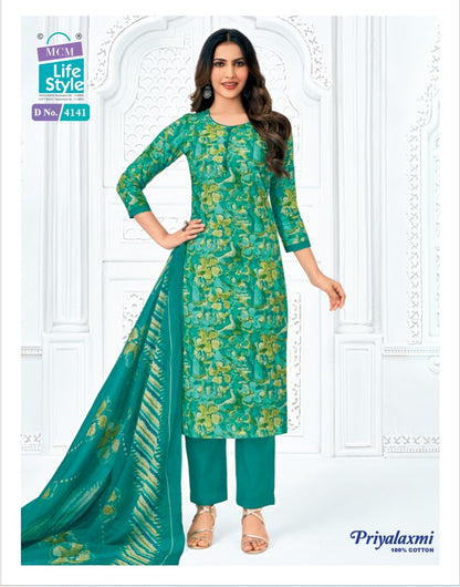Priyalaxmi Vol 41 Mcm Lifestyle Readymade Cotton Pant Suits Manufacturer Gujarat