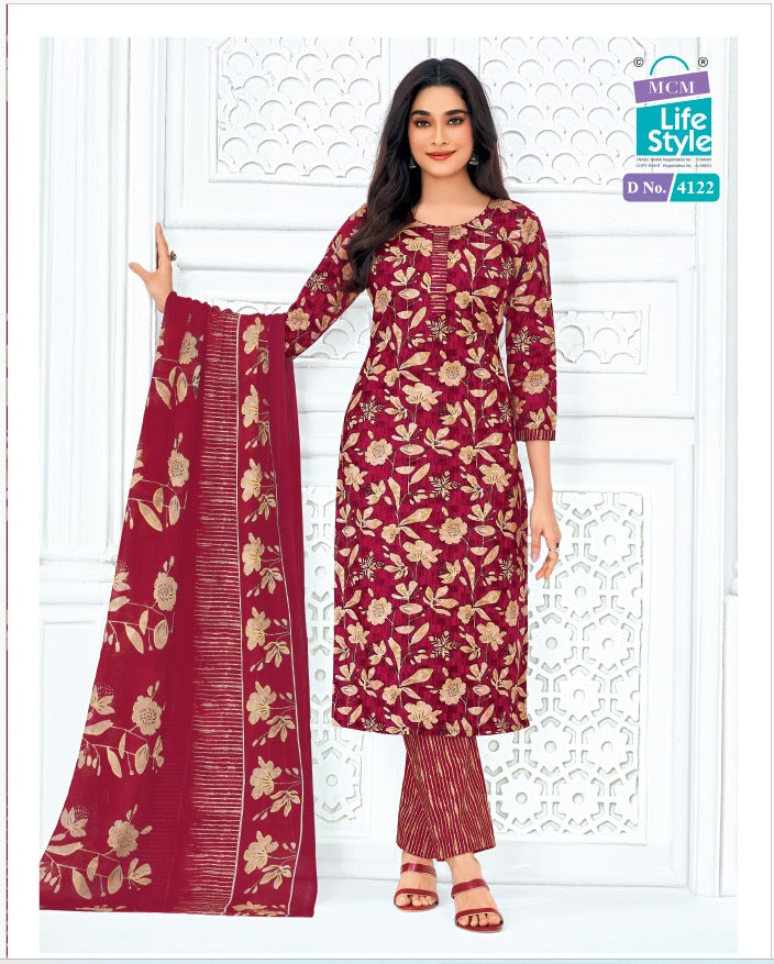 Priyalaxmi Vol 41 Mcm Lifestyle Readymade Cotton Pant Suits Manufacturer Gujarat