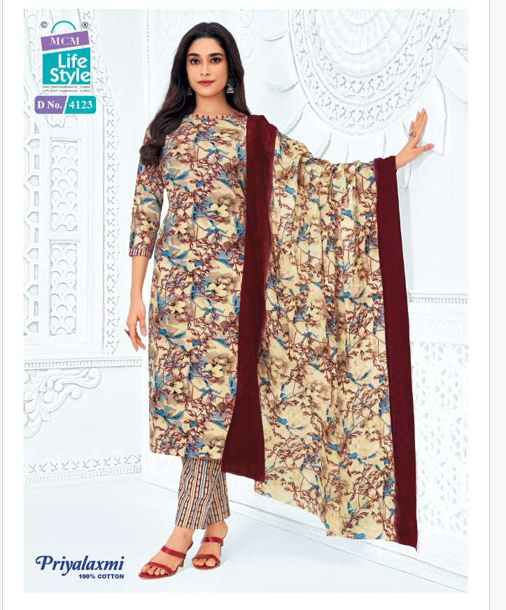 Priyalaxmi Vol 41 Mcm Lifestyle Readymade Cotton Pant Suits Manufacturer Gujarat