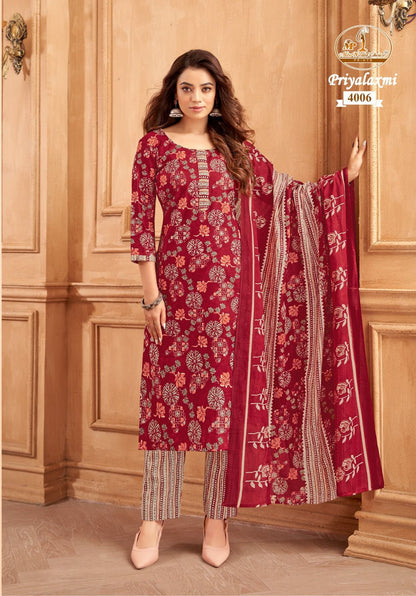Priyalaxmi Vol 4 Miss World Choice Readymade Cotton Pant Suits Exporter Ahmedabad