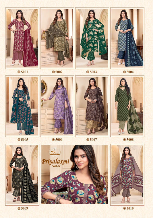 Priyalaxmi Vol 5 Miss World Choice Cotton Dress Material Exporter