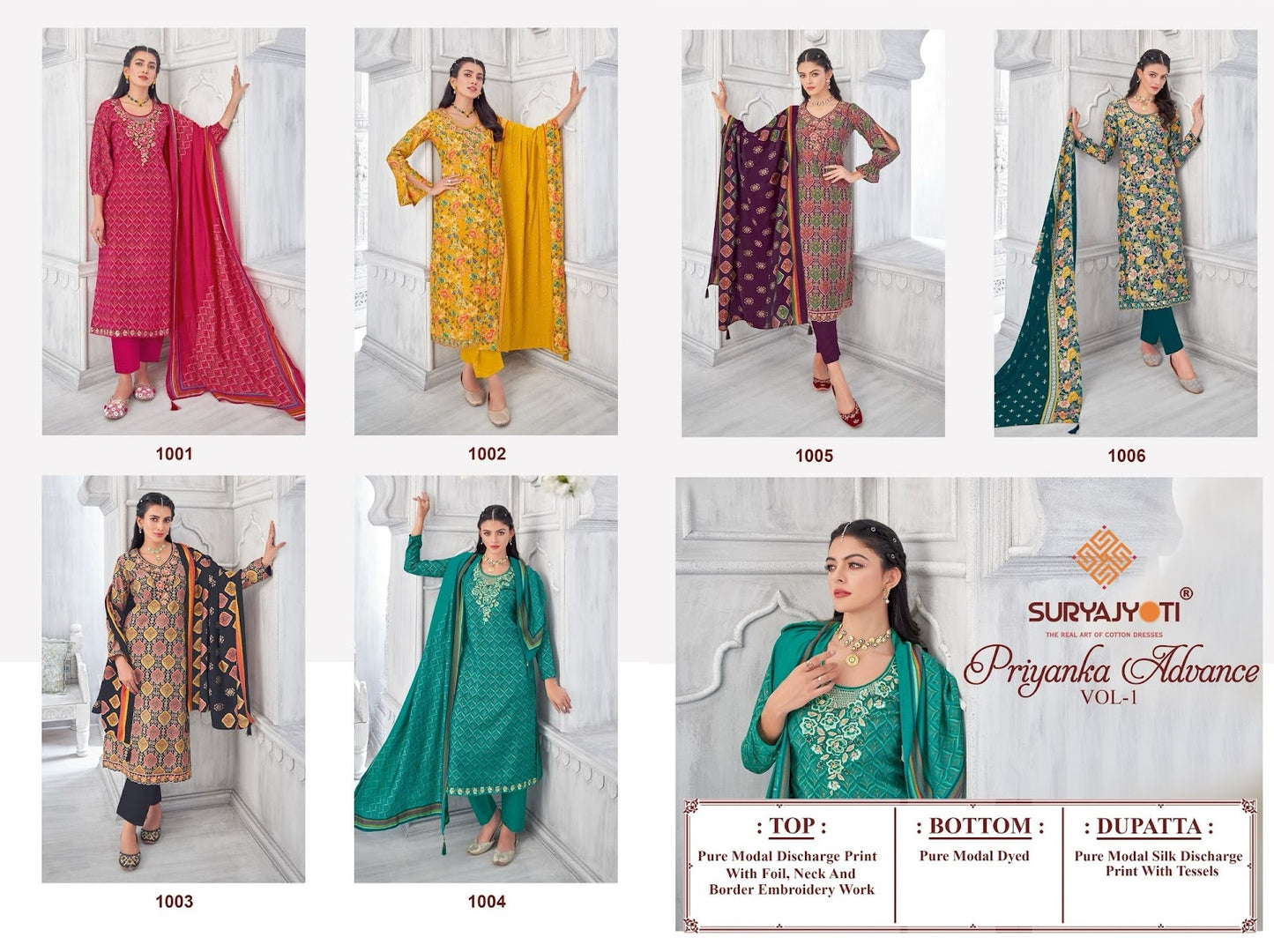 Priyanka Advance Vol 1 Suryajyoti Modal Pant Style Suits Wholesale Price