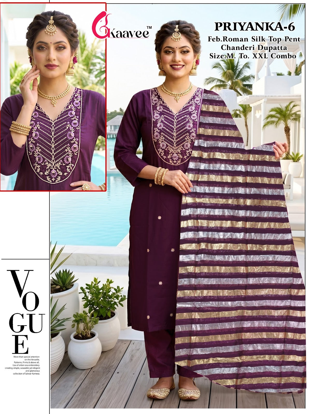 Priyanka Kaavee Roman Silk Readymade Pant Style Suits Manufacturer