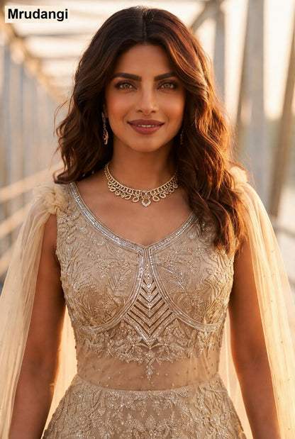 Priyanka Mrudangi Premium Net One Piece Gown Manufacturer Ahmedabad