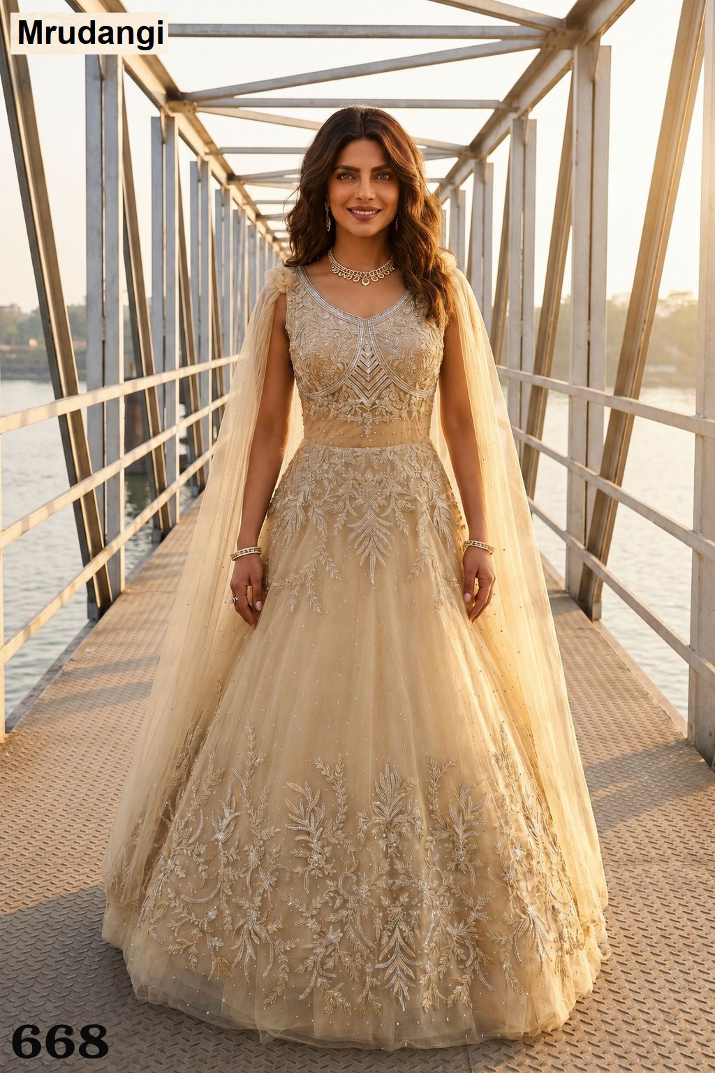 Priyanka Mrudangi Premium Net One Piece Gown Manufacturer Ahmedabad