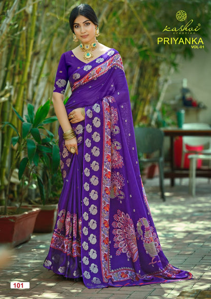 Priyanka Vol 1 Kashvi Creation Sarees Wholesale Rate