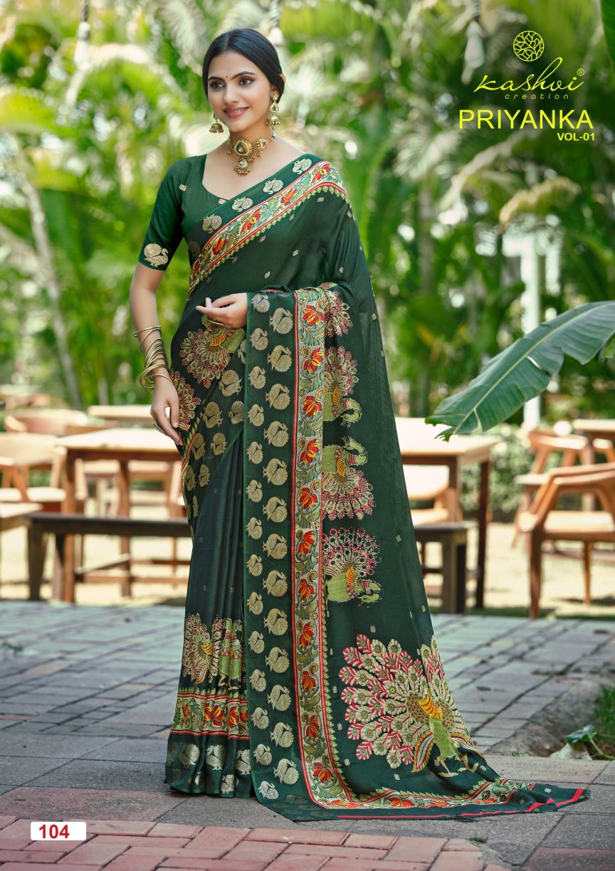 Priyanka Vol 1 Kashvi Creation Sarees Wholesale Rate