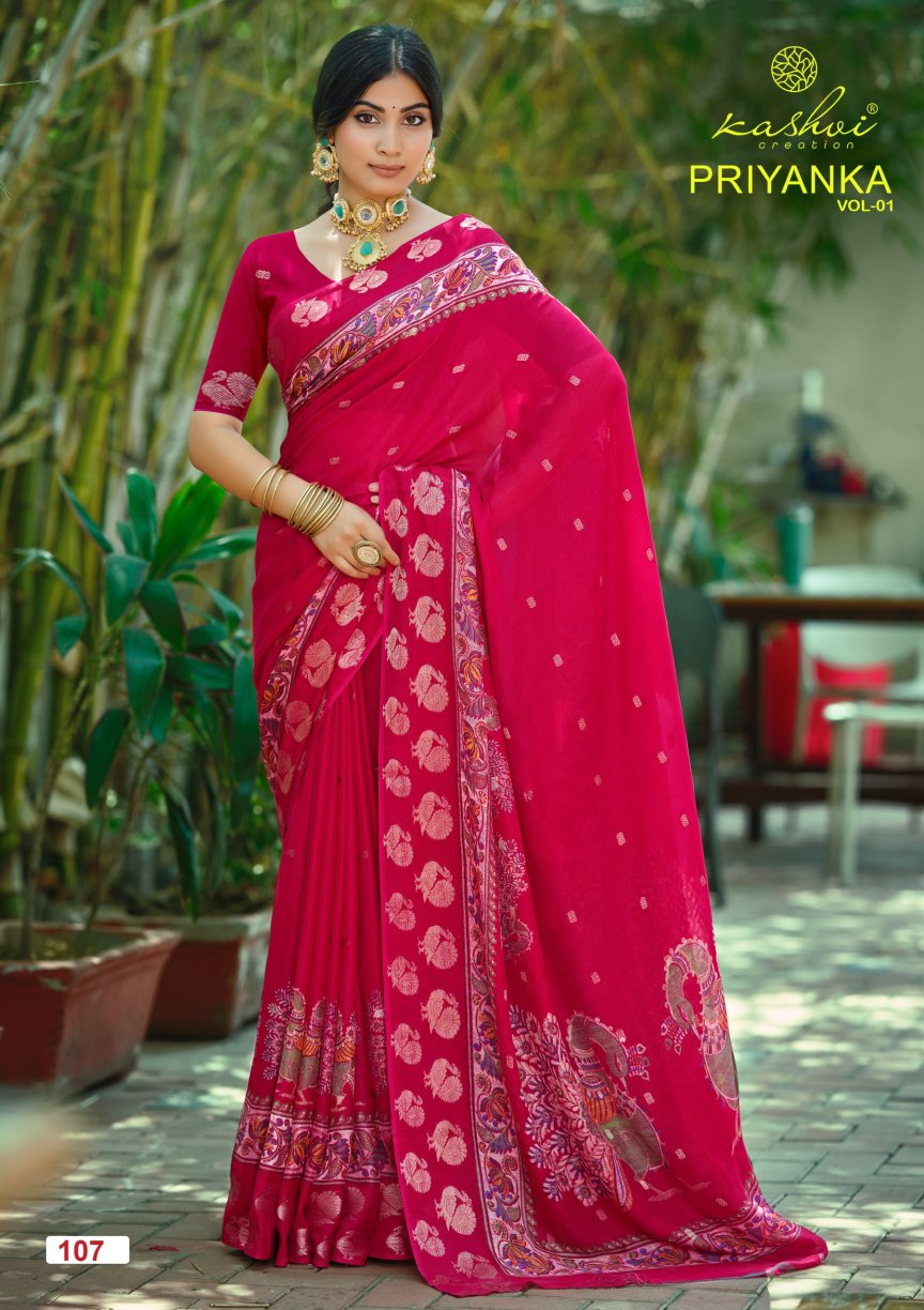Priyanka Vol 1 Kashvi Creation Sarees Wholesale Rate