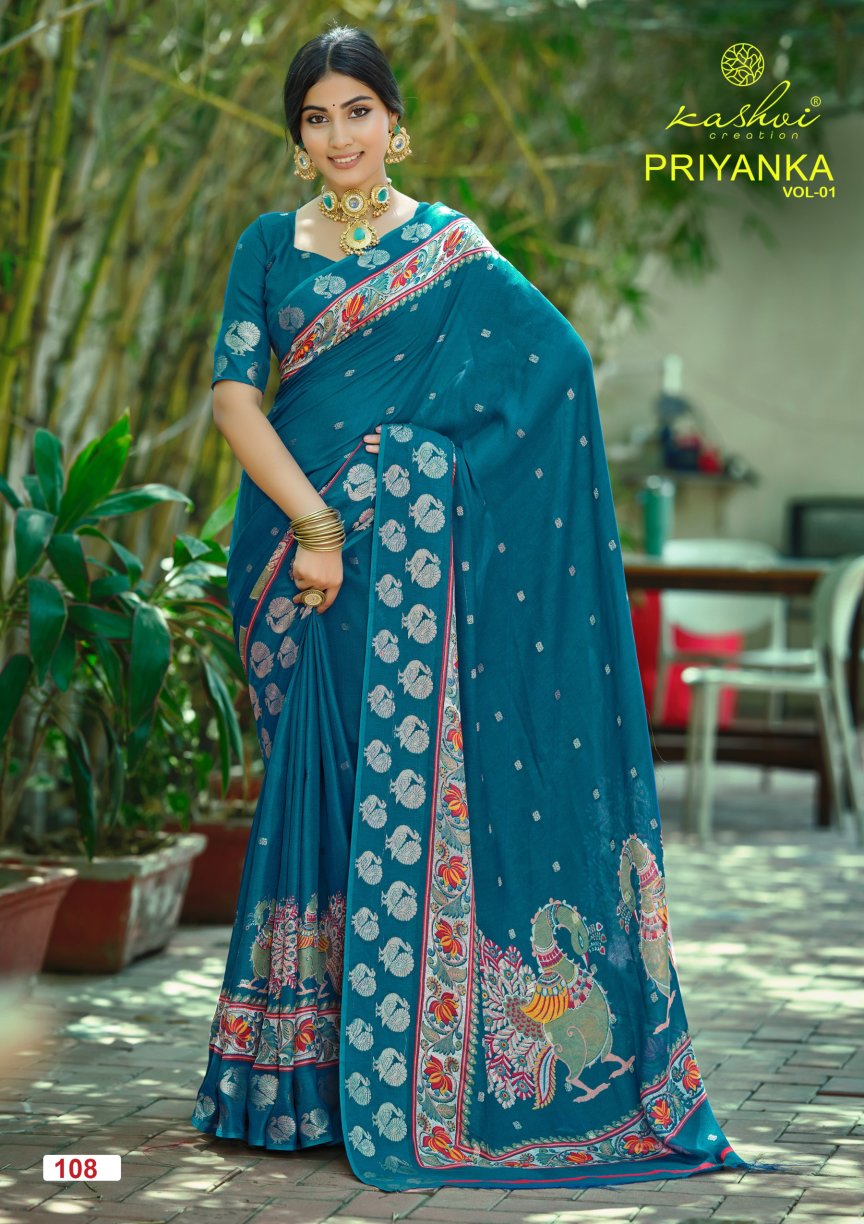 Priyanka Vol 1 Kashvi Creation Sarees Wholesale Rate