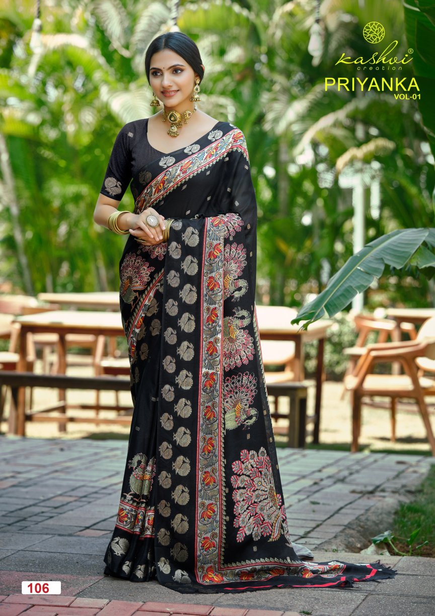 Priyanka Vol 1 Kashvi Creation Sarees Wholesale Rate