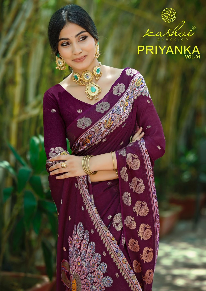 Priyanka Vol 1 Kashvi Creation Sarees Wholesale Rate
