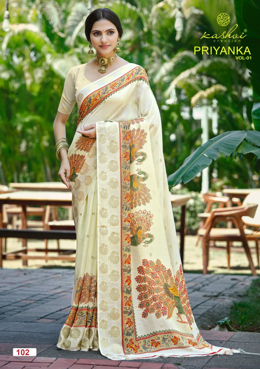 Priyanka Vol 1 Kashvi Creation Sarees Wholesale Rate