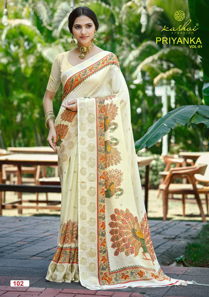 Priyanka Vol 1 Kashvi Creation Sarees Wholesale Rate