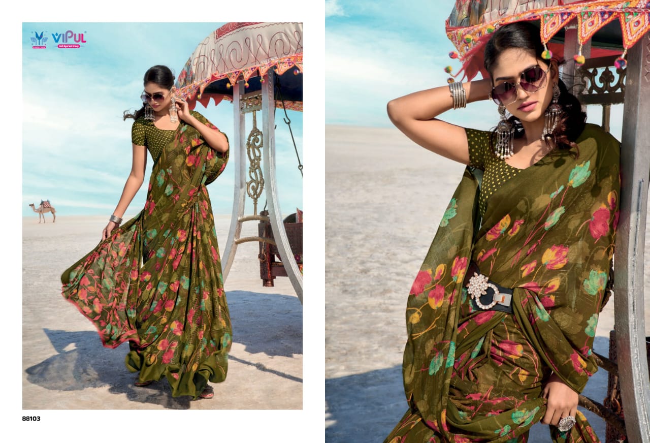 Priyanka Vol 2 Vipul Georgette Sarees Manufacturer Ahmedabad